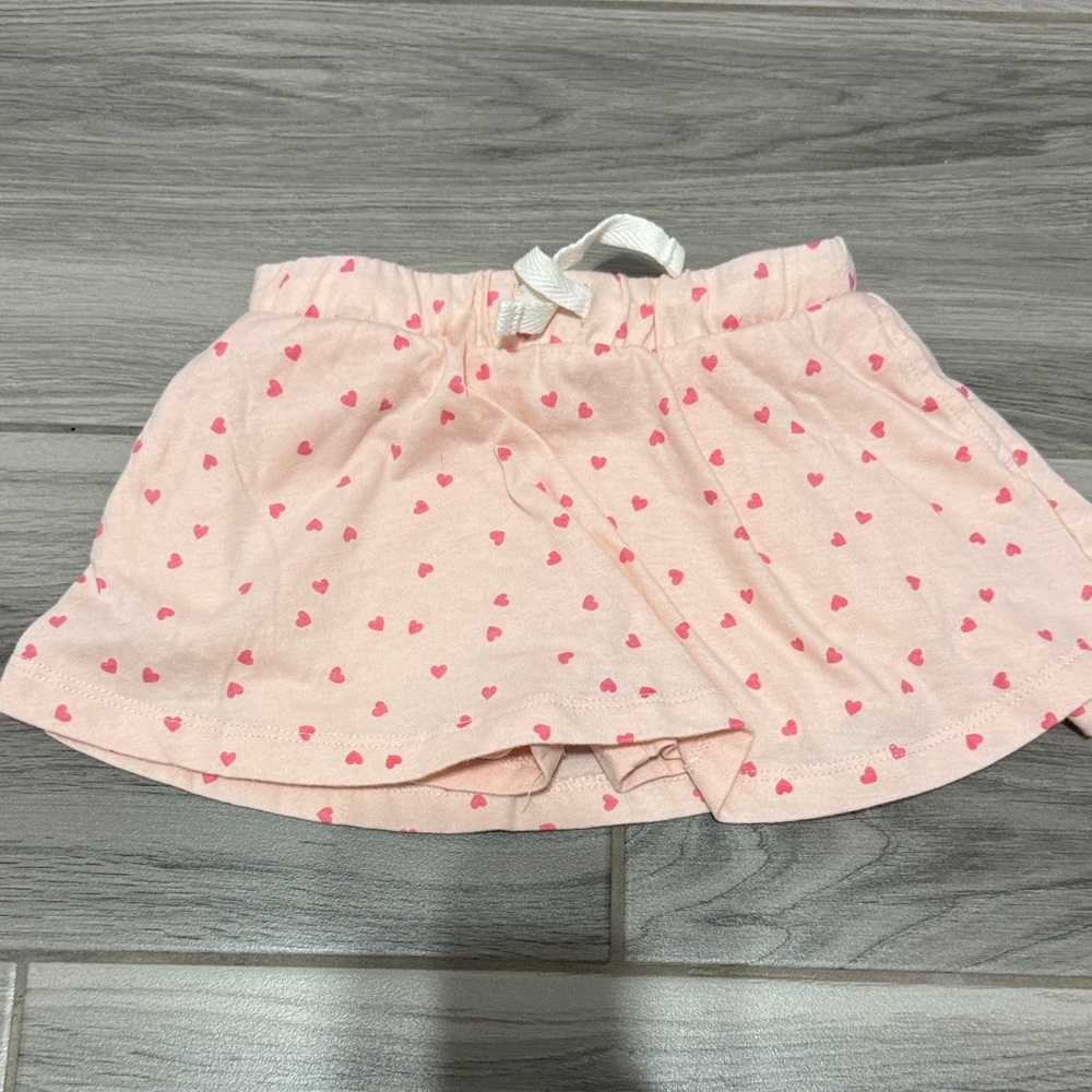 Cat & Jack Pink Heart Print Skort with White Drawstring
